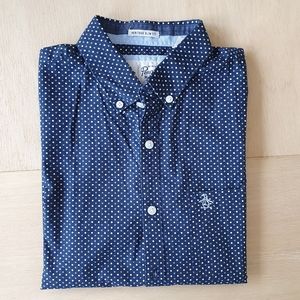 (S) Original Penguin Blue Short-Sleeve Shirt